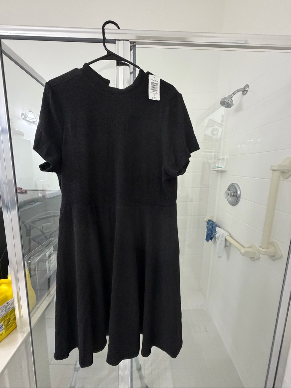torrid Black Short Sleeve Fit-and-Flare Dress